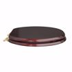 Picture of Mahogany Designer Wood Toilet Seat with Piano Finish, Closed Front with Cover, Polished Brass Hinges, Round