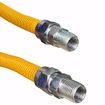 Picture of 5/8" OD (1/2" ID) X 18" Long,  3/4" Male Pipe Thread X 1/2" Male Pipe Thread, Yellow Coated Corrugated Stainless Steel Gas Connector