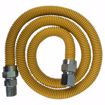 Picture of 5/8" OD (1/2" ID) X 48" Long, 1/2" Female Pipe Thread X 3/4" Male Pipe Thread, Yellow Coated Corrugated Stainless Steel Gas Connector