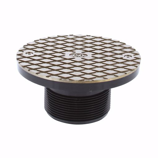 Picture of 3" Heavy Duty PVC Cleanout Spud with 6" Nickel Bronze Round Cover