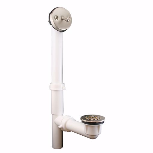 Picture of Brushed Nickel Two-Hole Trip Lever Bath Waste Kit, Tubular Full Kit, PVC