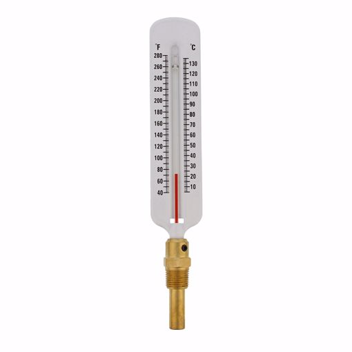 Picture of 1/2" Hot Water Thermometer with Brass Well, Straight Pattern