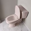 Picture of Bone Square Front Plastic Toilet Seat, Closed Front with Cover to fit Eljer® Emblem, Slow-Close, Elongated