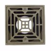 Picture of 2" x 3" PVC Shower Drain with 2" PVC Spud and 4" Square Nickel Bronze Strainer and Collar