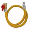 Picture of 5/8" OD (1/2" ID) Gas Connector Assembly, Yellow Coated, 1/2" MIP x 3/4" FIP Ball Valve x 36"