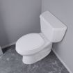 Picture of White Deluxe Molded Wood Toilet Seat, Closed Front with Cover, Slow-Close and QuicKlean® Hinges, Elongated