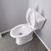 Picture of White Plastic Toilet Seat, Open Front less Cover, Check Hinges, Elongated