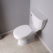 Picture of White Premium Plastic Toilet Seat, Closed Front with Cover, QuicKlean® Hinges, Round