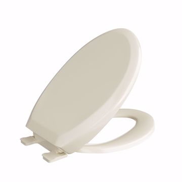 Picture of Bone Premium Plastic Toilet Seat, Closed Front with Cover, Slow-Close and QuicKlean® Hinges, Elongated