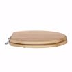 Picture of Rattan Designer Wood Toilet Seat, Closed Front with Cover, Brushed Nickel Hinges, Elongated