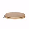 Picture of Rattan Designer Wood Toilet Seat, Closed Front with Cover, Brushed Nickel Hinges, Round