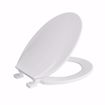 Picture of White Plastic Toilet Seat, Closed Front with Cover, Elongated