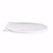 Picture of White Plastic Toilet Seat, Closed Front with Cover, Elongated