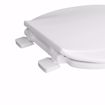 Picture of White Light Duty Plastic Toilet Seat, Open Front with Cover, Elongated