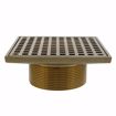 Picture of 2" Heavy Duty PVC Drain Base with 3-1/2' Metal Spud and 6" Polished Brass Strainer