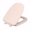 Picture of Bone Square Front Plastic Toilet Seat, Closed Front with Cover to fit Eljer® Emblem, Slow-Close, Elongated