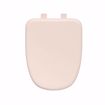 Picture of Bone Square Front Plastic Toilet Seat, Closed Front with Cover to fit Eljer® Emblem, Slow-Close, Elongated