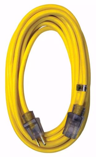 Picture of 12/3 Gauge 50' SJTW Heavy Duty Lighted Extension Cord in Yellow