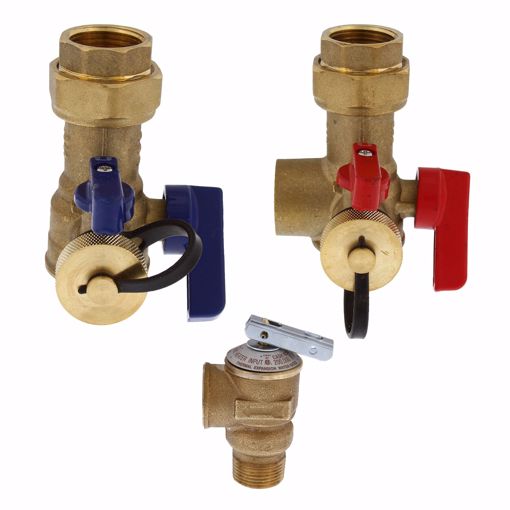 Picture of 3/4” SWT Tankless Water Heater Valve Service Kit with Pressure Relief Valve