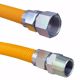 Picture of 1" OD (3/4" ID) X 60" Long, 3/4" Male Pipe Thread X 3/4" Female Pipe Thread, Yellow Coated Corrugated Stainless Steel Gas Connector