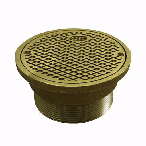 Picture of 4" Metal Cleanout Spud with 6" Polished Brass Round Cover