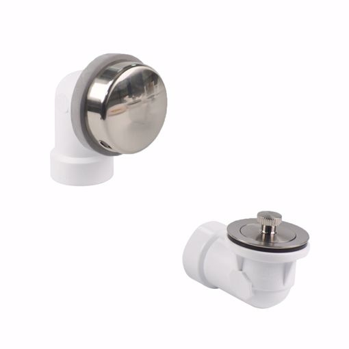 Picture of Lift and Turn PVC Schedule 40 Half Bath Waste Kit with Quick Test, Brushed Nickel