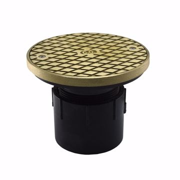 Picture of 3" PVC Over Pipe Fit Base Cleanout with 3" Plastic Spud and 6" Nickel Bronze Cover with Ring