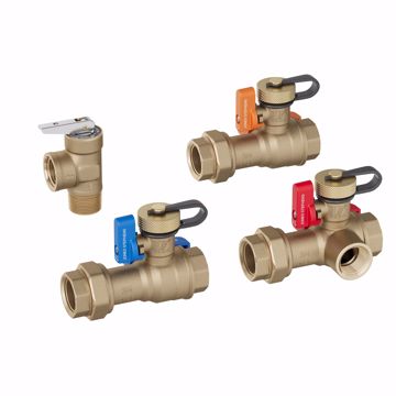 Picture of 3/4" IPS Tankless Water Heater Valve Service Kit with Pressure Relief Valve and Recirculation Valve