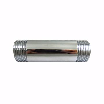 Picture of 1" x 5" Chrome Plated Brass Pipe Nipple