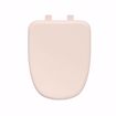 Picture of Bone Square Front Plastic Toilet Seat, Closed Front with Cover to fit Eljer® Emblem, Slow-Close, Elongated