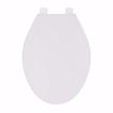 Picture of White Plastic Toilet Seat, Closed Front with Cover, Slow-Close Hinges, Elongated