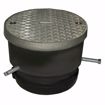 Picture of 3" Adjustable Push-On Cleanout for Cast Iron Pipe with 5-1/2" Polished Brass Cover with Ring - Height 4-1/8" - 5"