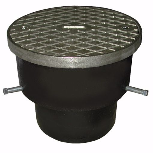 Picture of 2" Adjustable ABS Cleanout for Plastic Pipe with 5-1/2" Nickel Bronze Cover with Ring - Height 3-1/8" - 4-1/8"