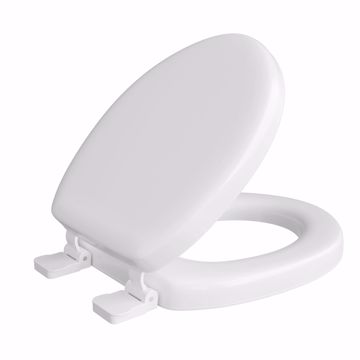 Picture of White Soft Toilet Seat, Closed Front with Cover, QuicKlean® Hinges, Round