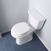 Picture of White Soft Toilet Seat, Closed Front with Cover, QuicKlean® Hinges, Round