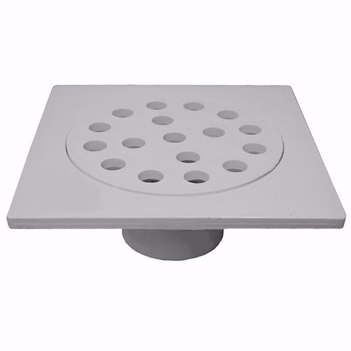 Picture of 6" x 6" Square PVC Utility Drain with Pipe Stop