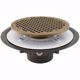 Picture of 3" Heavy Duty PVC Drain Base with 3-1/2" Metal Spud and 8" Nickel Bronze Strainer