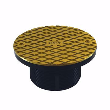 Picture of 3-1/2" ABS Cleanout Spud with 6" Polished Brass Round Cover