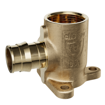 Picture of 3/4" F1960 x FIP Brass PEX 90° Drop Ear Elbow, Bag of 4