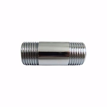 Picture of 1/2" x 3-1/2" Chrome Plated Brass Pipe Nipple