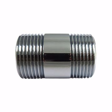 Picture of 1" x Close Chrome Plated Brass Pipe Nipple