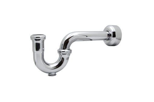 Picture of 1-1/4" Chrome Plated Brass P-Trap with Box Escutcheon with Cleanout 17 Gauge