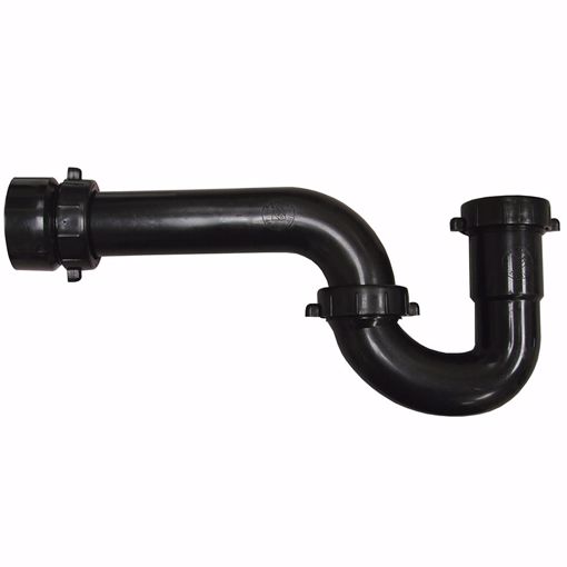 Picture of 1-1/2" Black Plastic Solvent Weld P-Trap with Adapter