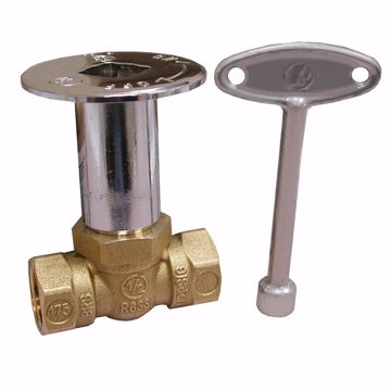 Picture of Chrome Plated Straight Ball Valve 1/4 Turn Log Lighter Valve