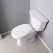 Picture of White Premium Plastic Toilet Seat, Open Front with Cover, Slow-Close Hinges, Elongated