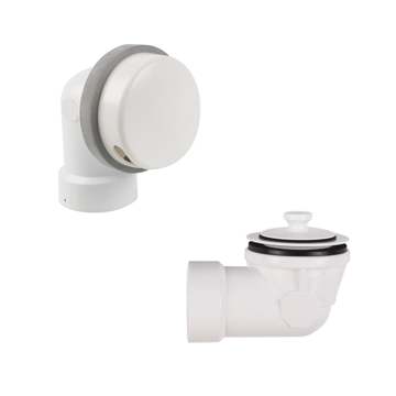 Picture of Lift and Turn PVC Schedule 40 Half Bath Waste Kit, Fine Thread, with Quick Test, White