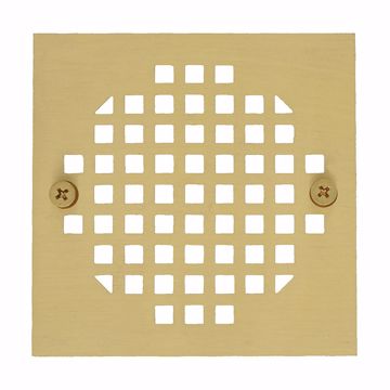 Picture of 4-1/4" Polished Brass Square Cast Coverall Strainer