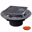 Picture of 2" x 3" PVC Shower Drain with 2" PVC Spud and 4" Square Chrome Plated Cast Strainer