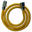 Picture of 5/8" OD (1/2" ID) X 72" Long, 1/2" Female Pipe Thread X 1/2" Male Pipe Thread, Yellow Coated Corrugated Stainless Steel Gas Connector