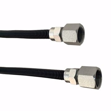 Picture of 3/8" OD (1/4" ID) X 12" Long, 1/2" Female Pipe Thread X 1/2" Female Pipe Thread, Black Coated Corrugated Stainless Steel Gas Connector